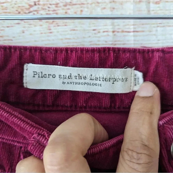 Pilcro & The Letterpress Size 27 High Rise Skinny Ankle Corduroy Pants Maroon - Picture 6 of 11